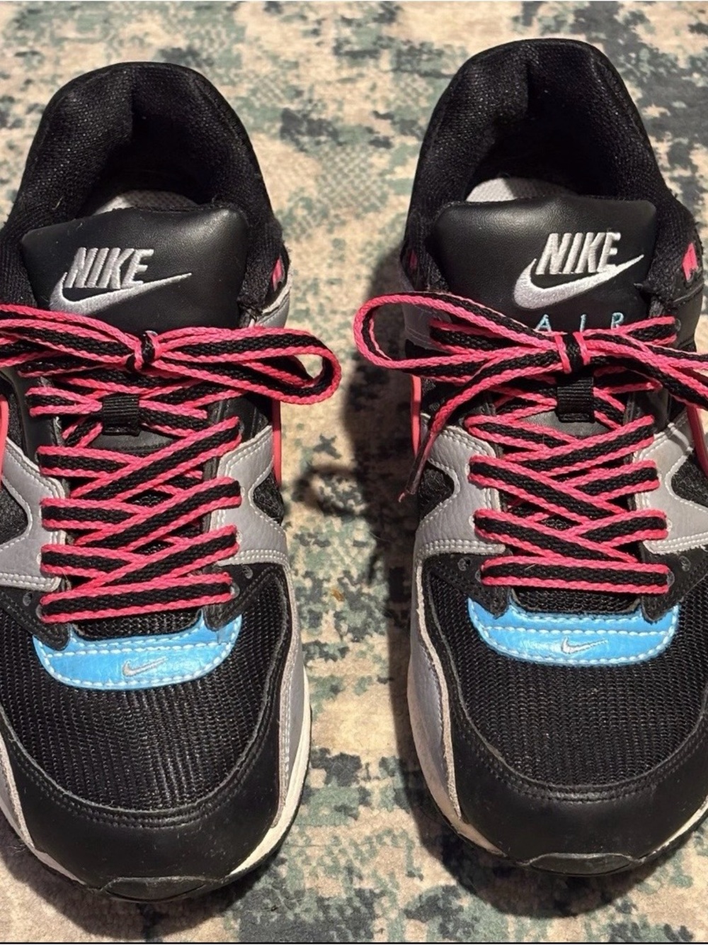 WOMEN'S NIKE AIR MAX COMMAND 397690-010 BLACK PINK GRAY RUNNING SHOES SIZE 7.5